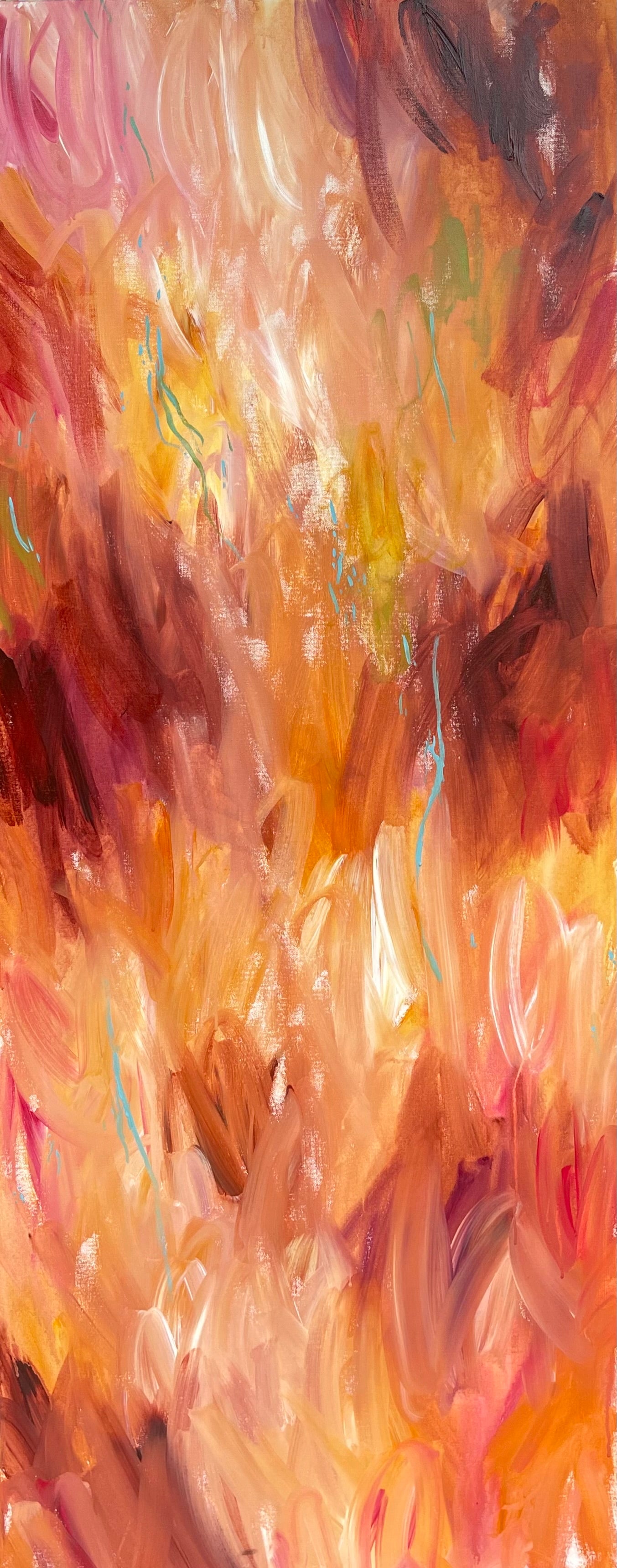 When I said I painted gum trees - acrylic artwork on canvas, 60x152cm