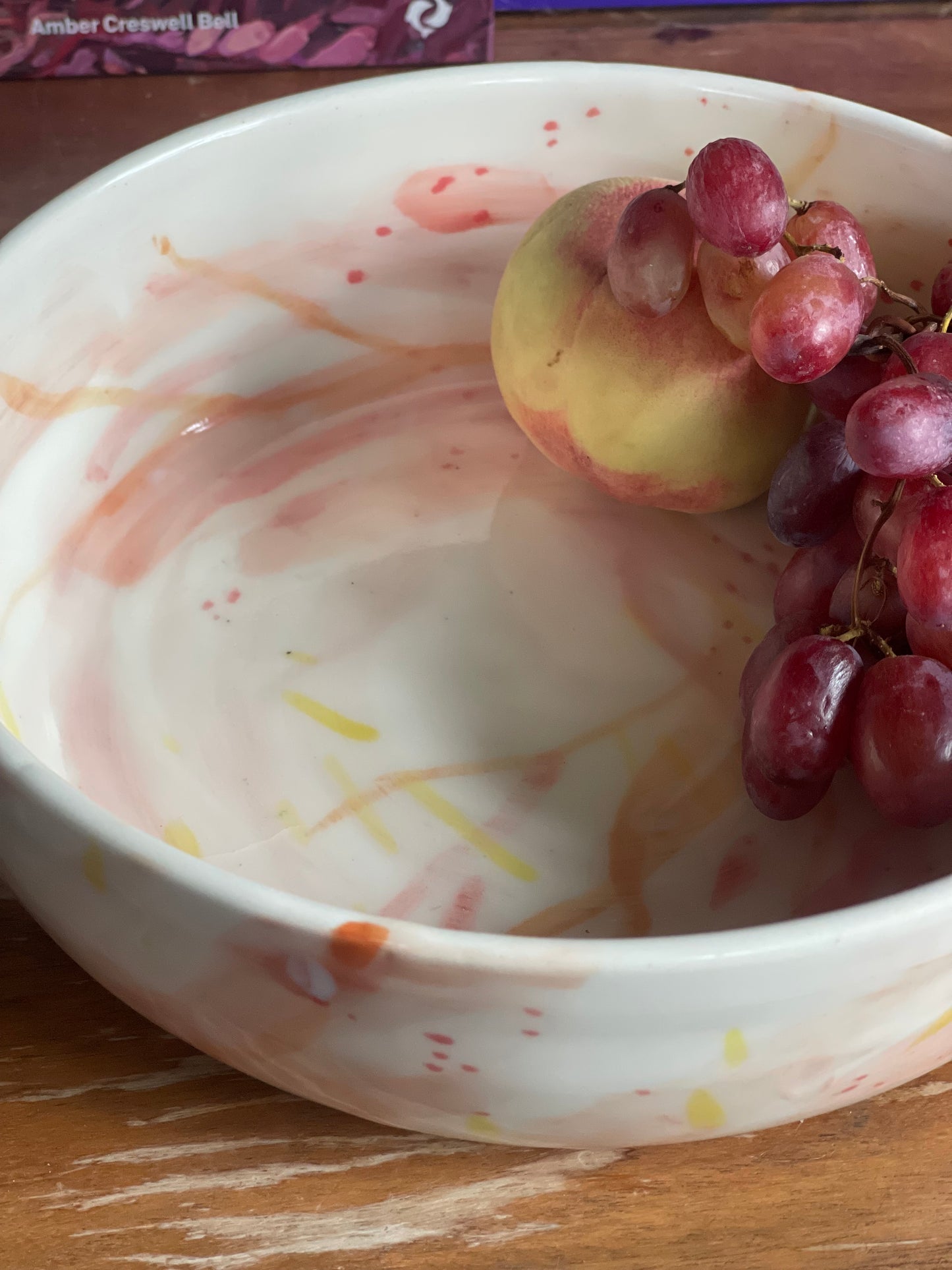 Hand painted abstract fruit bowl (small)
