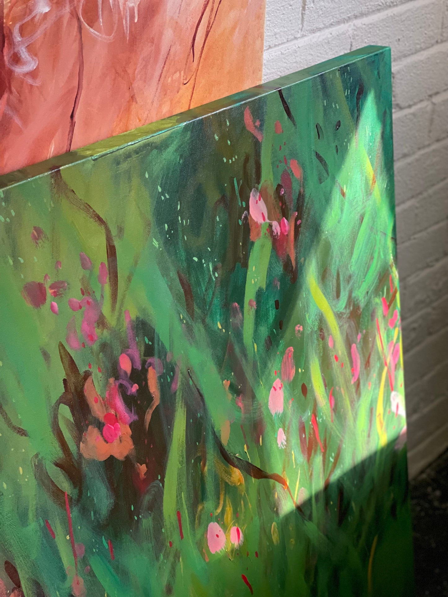 Out of winter - acrylic artwork on canvas, 101x101cm