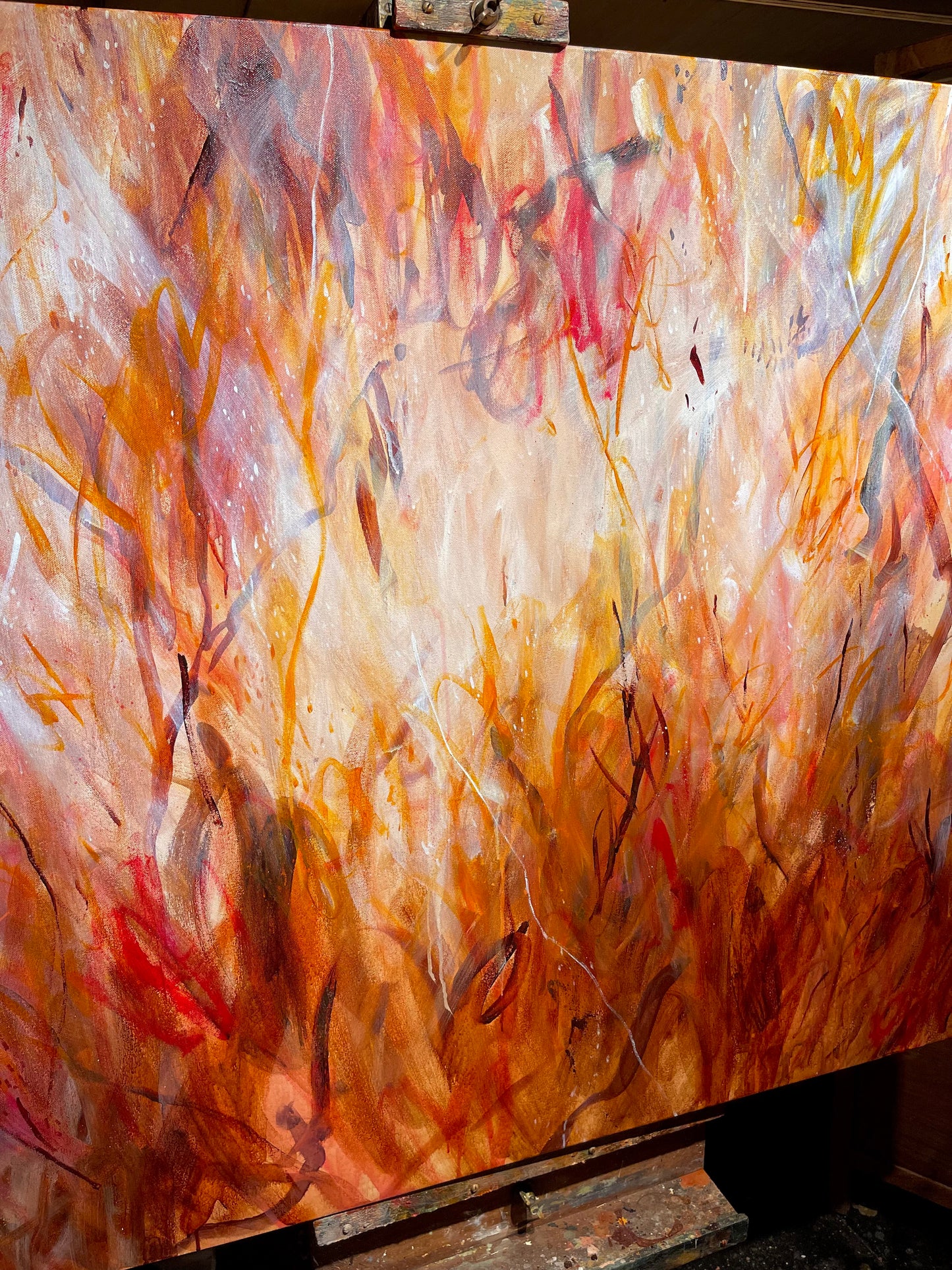 Iron-leaf sky - acrylic artwork on canvas, 152x101cm
