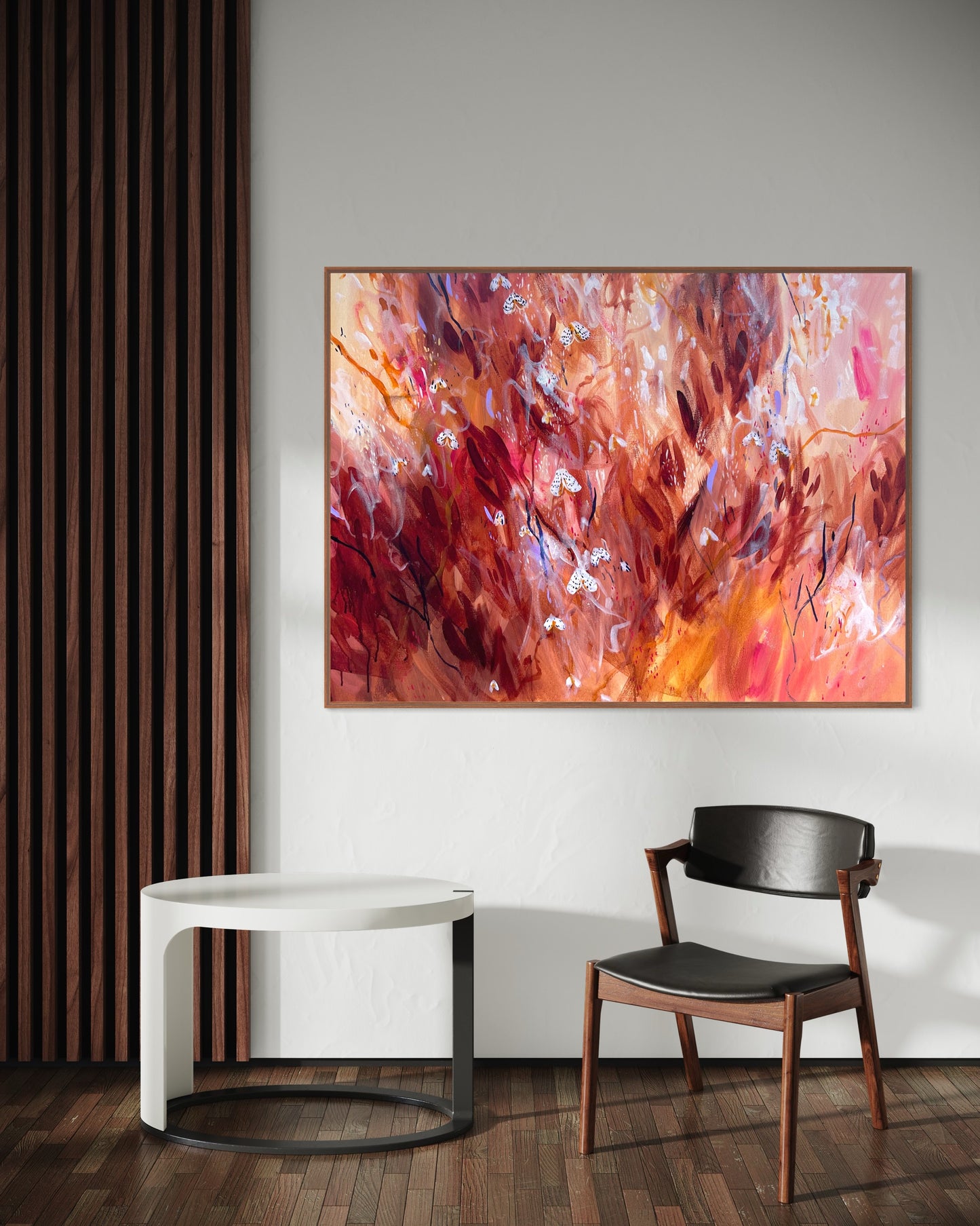 Always moths - acrylic artwork on canvas, 76x102cm