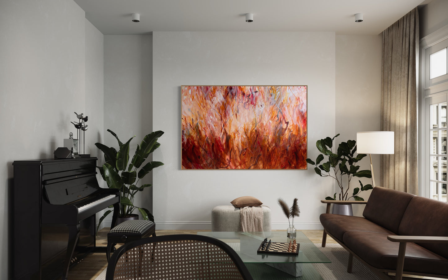 Iron-leaf sky - acrylic artwork on canvas, 152x101cm