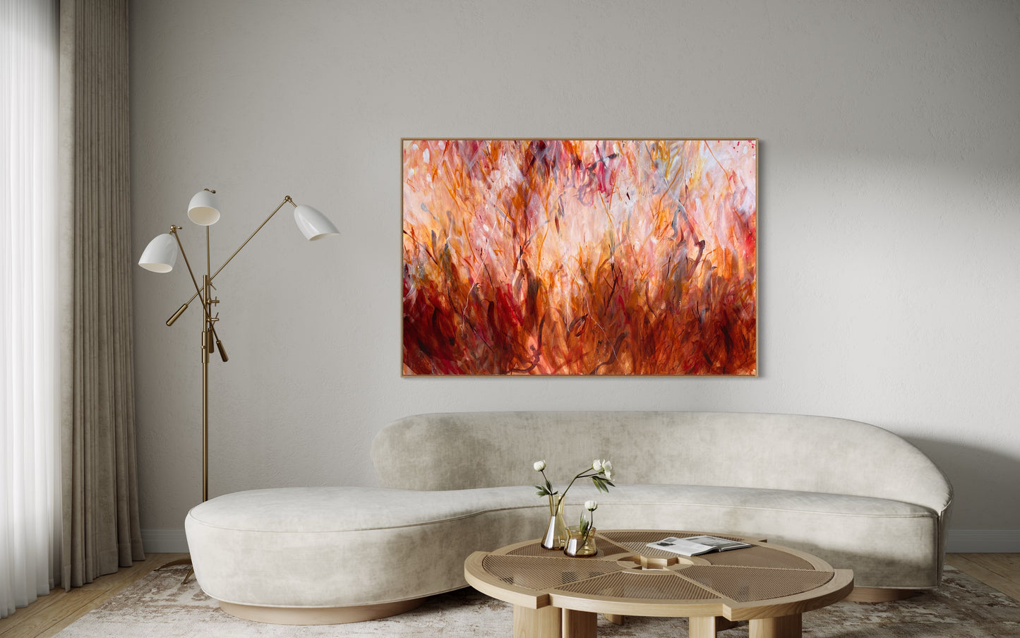 Iron-leaf sky - acrylic artwork on canvas, 152x101cm
