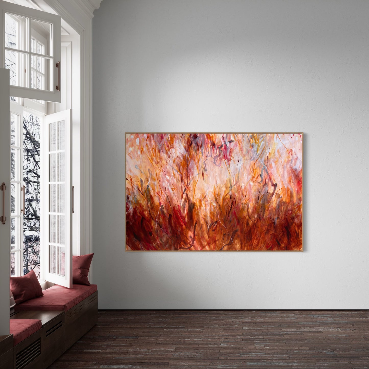 Iron-leaf sky - acrylic artwork on canvas, 152x101cm