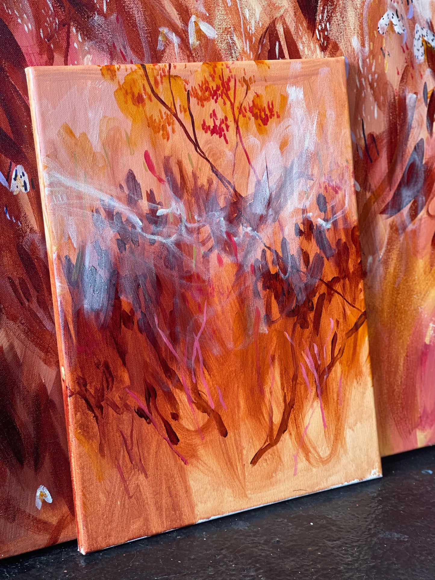 The end of fire season - acrylic artwork on canvas, 30x40cm