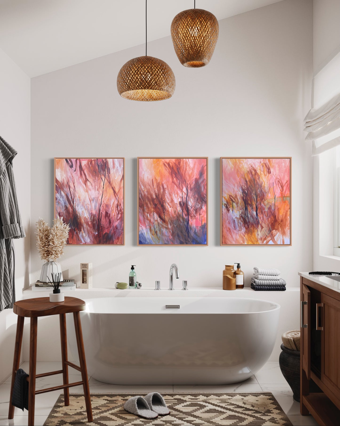 Pink sky no.03 - acrylic artwork on canvas, 60x76cm