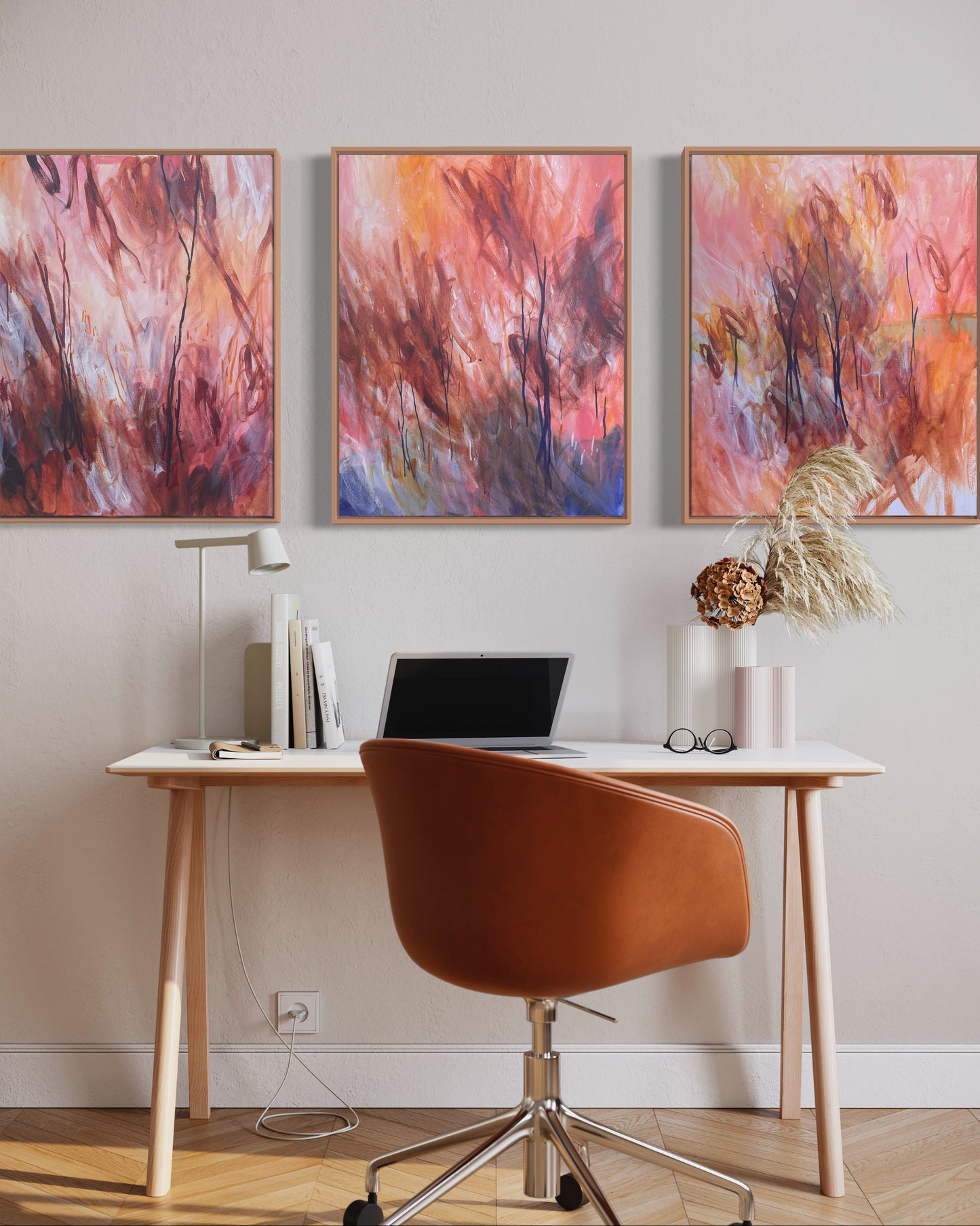 Pink sky no.02 - acrylic artwork on canvas, 60x76cm