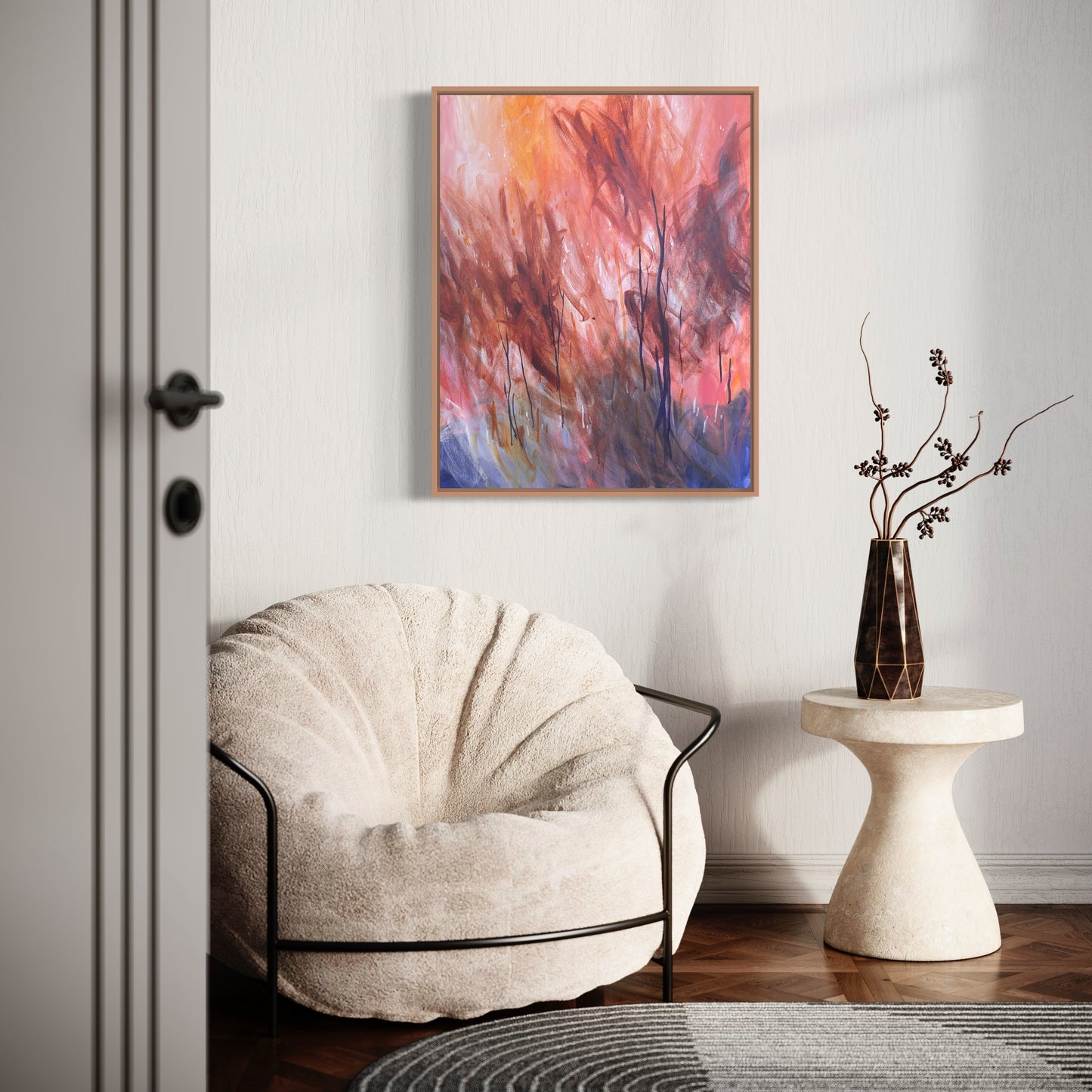 Pink sky no.02 - acrylic artwork on canvas, 60x76cm