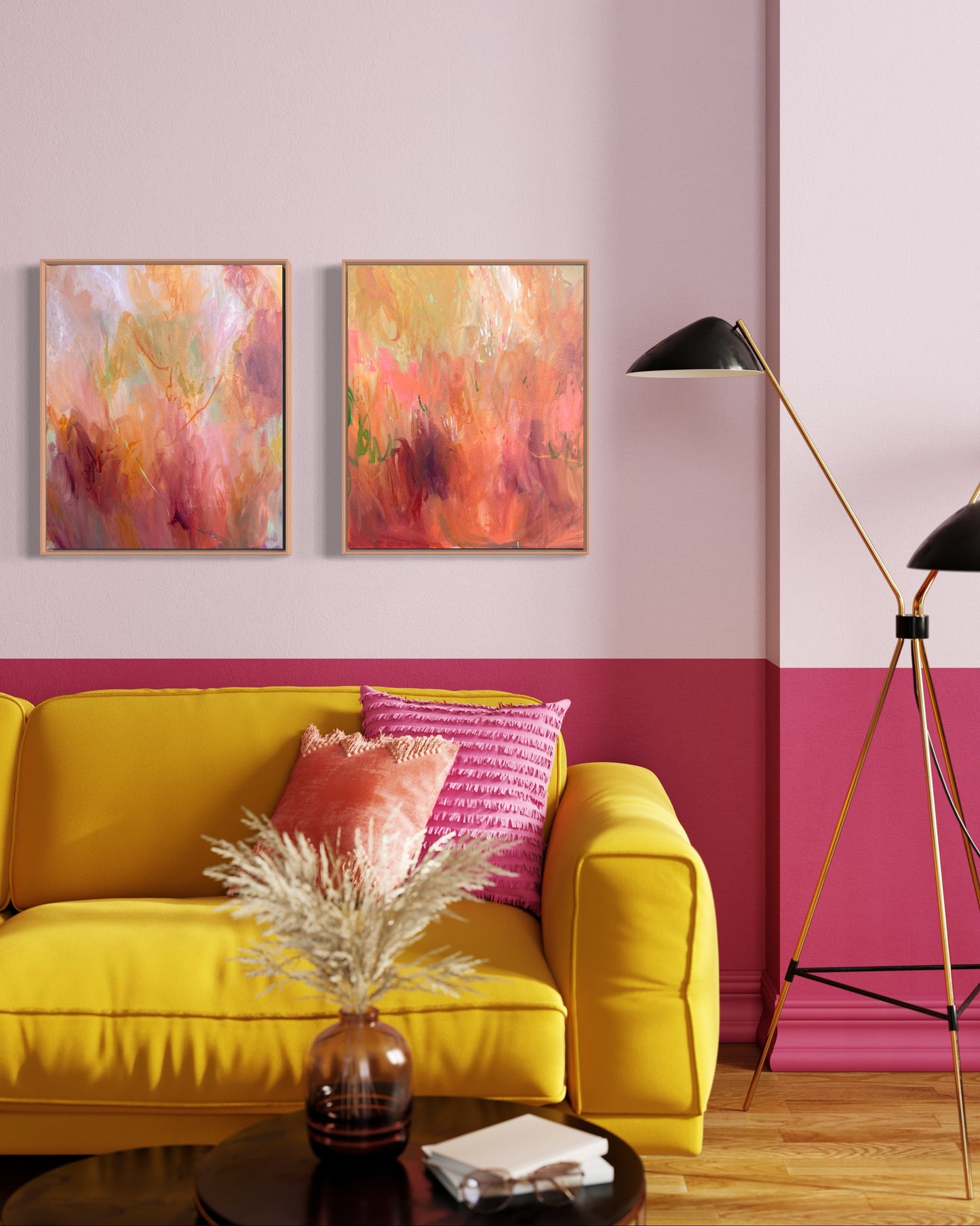 Pink trees no.01 - acrylic artwork on canvas, 50x60cm