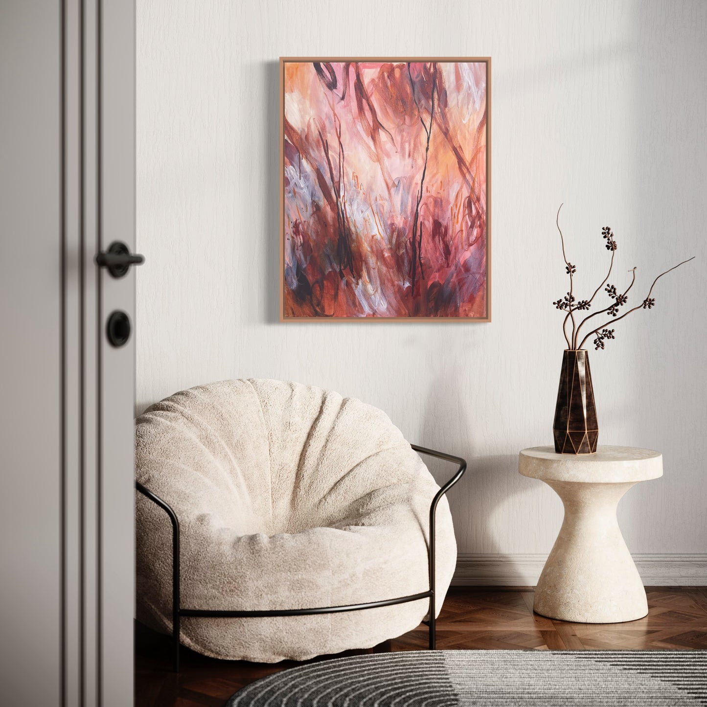Pink sky no.01 - acrylic artwork on canvas, 60x76cm