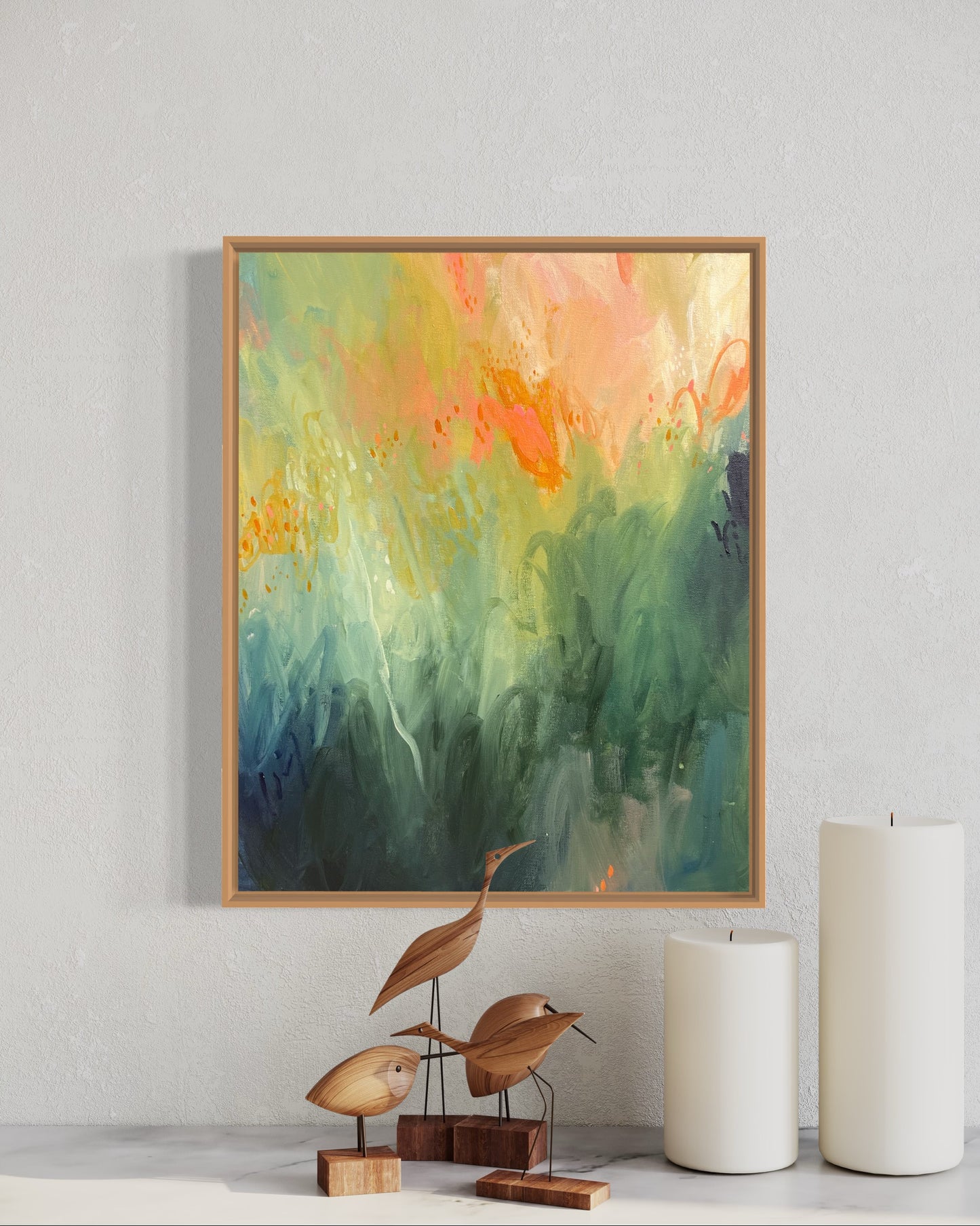 Rain on the glass - acrylic artwork on canvas, 40x50cm