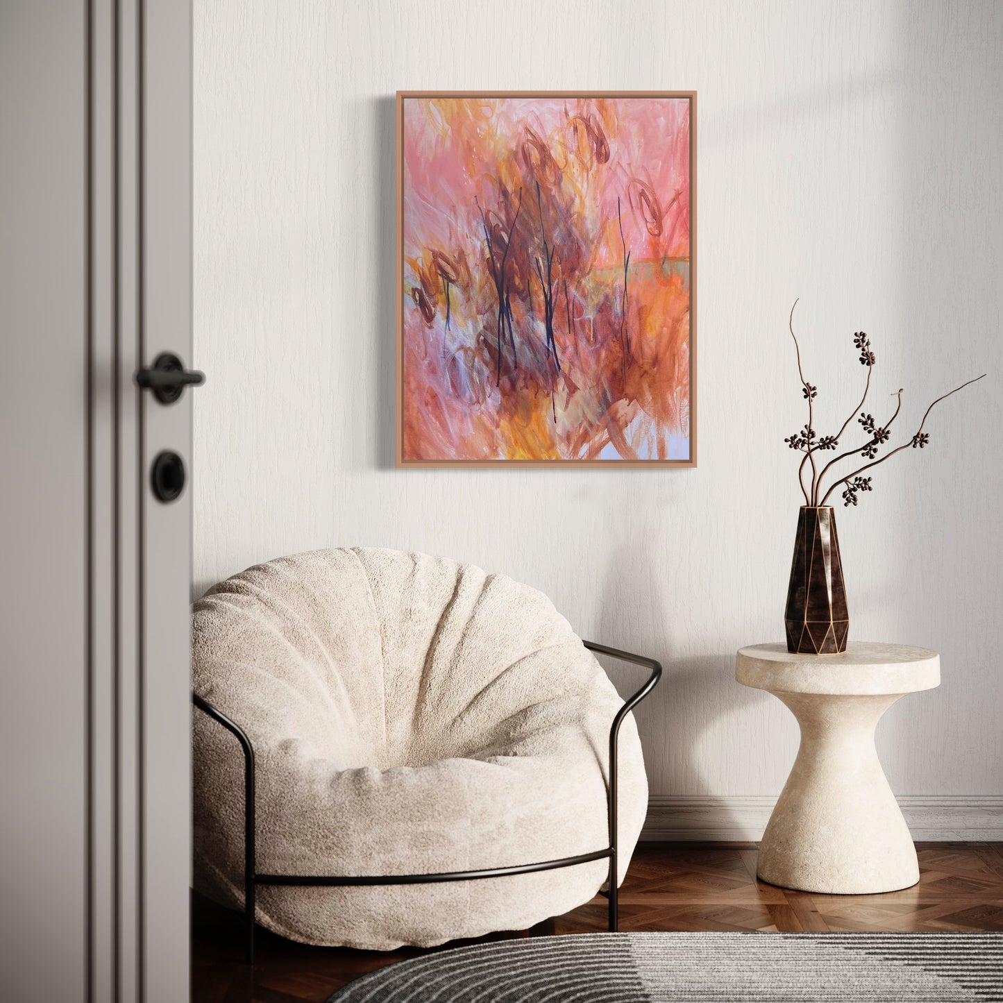 Pink sky no.03 - acrylic artwork on canvas, 60x76cm