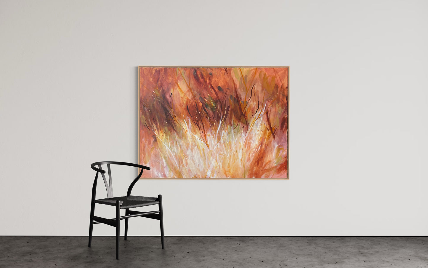 Red grass - acrylic artwork on canvas, 76x102cm