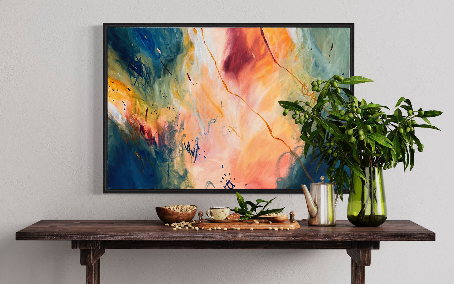 Tree crowns on the Eucalyptus Lawn - acrylic artwork on canvas, 61x92cm