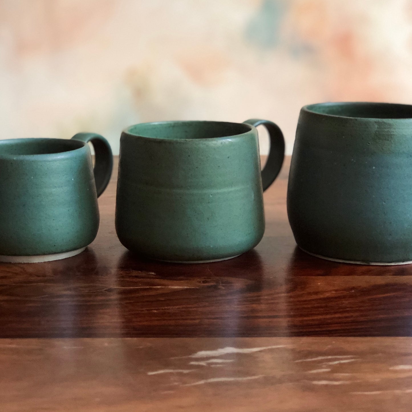 Matte teal green gumnut mug