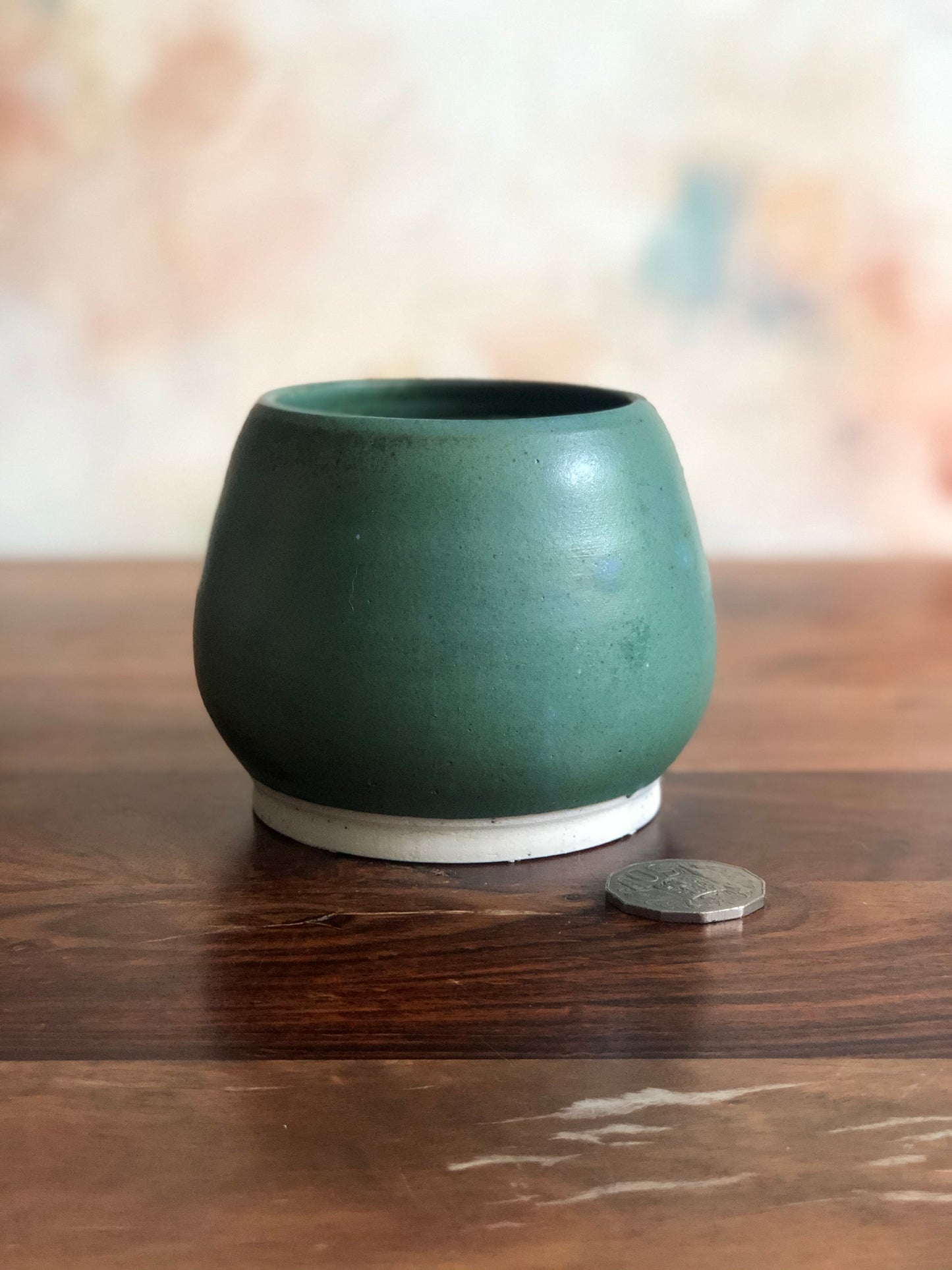 Teal green planter or vase no.1