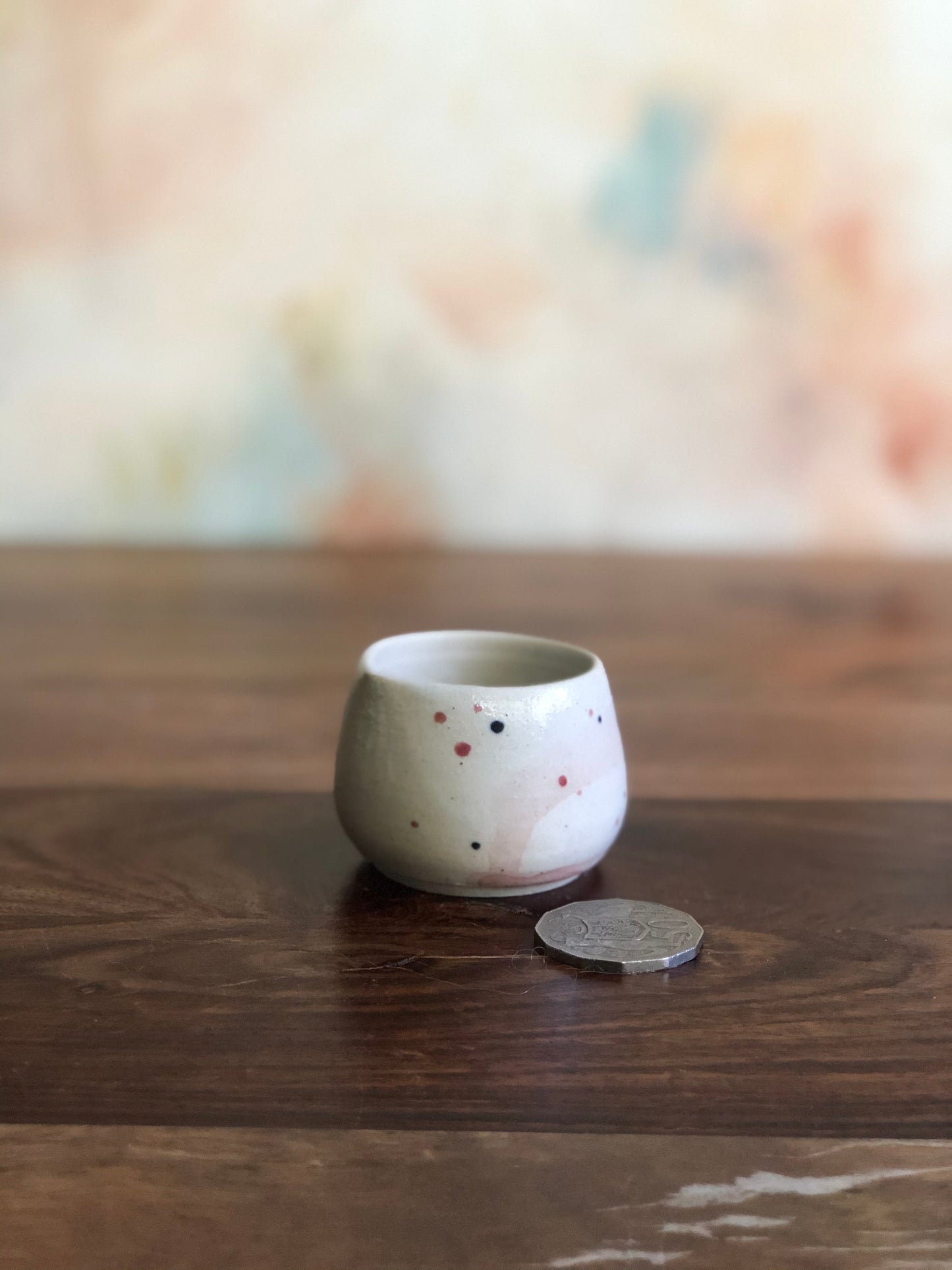 Tiny pink painted pourer