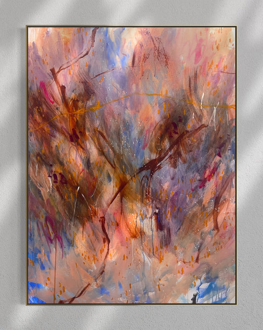 Fences - acrylic artwork on canvas, 90x121cm