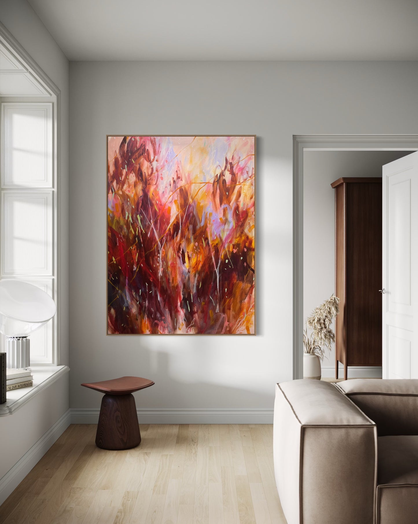 Dusk on black mountain - acrylic artwork on canvas, 90x121cm