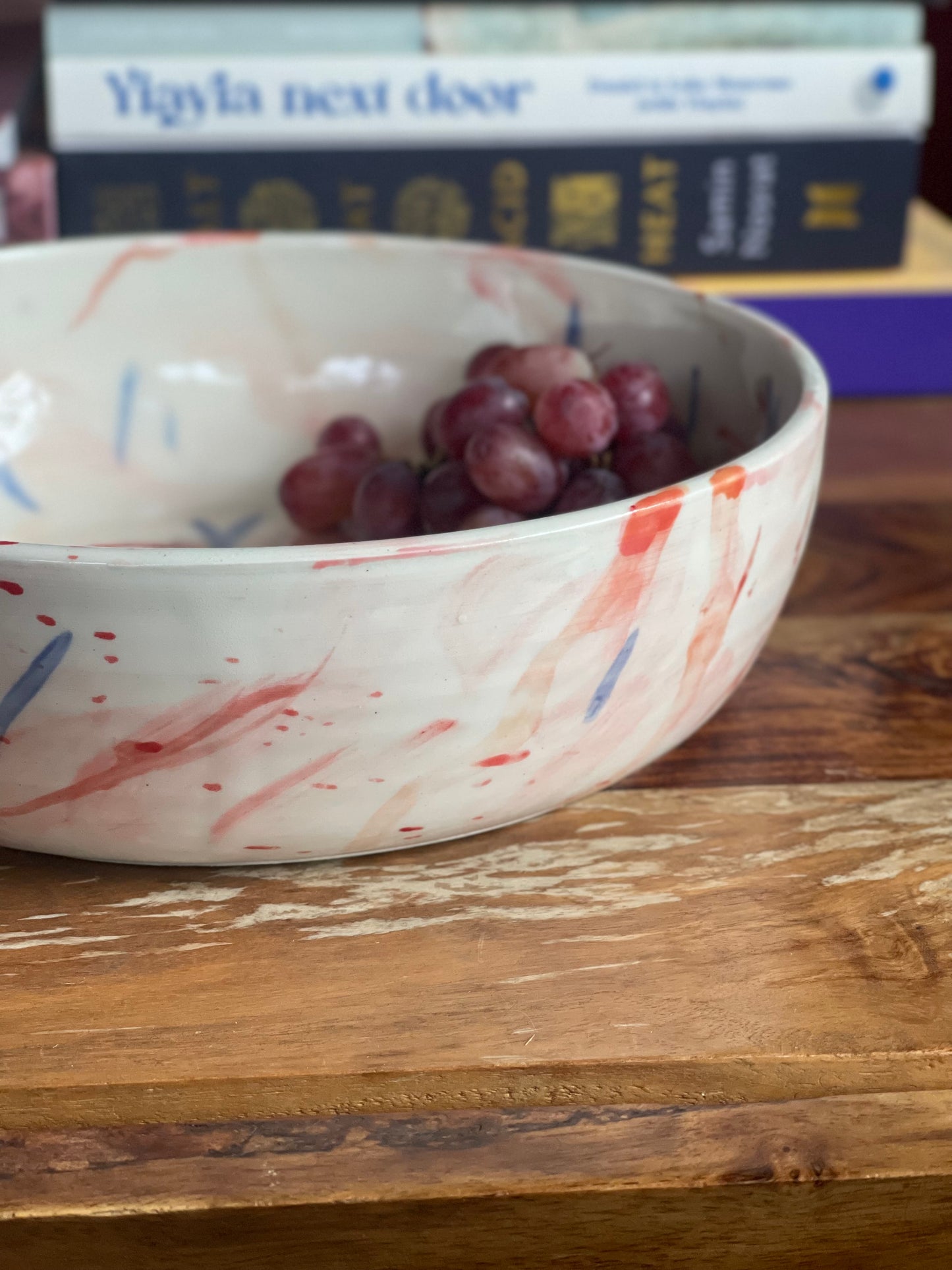 Hand painted abstract fruit bowl (medium)