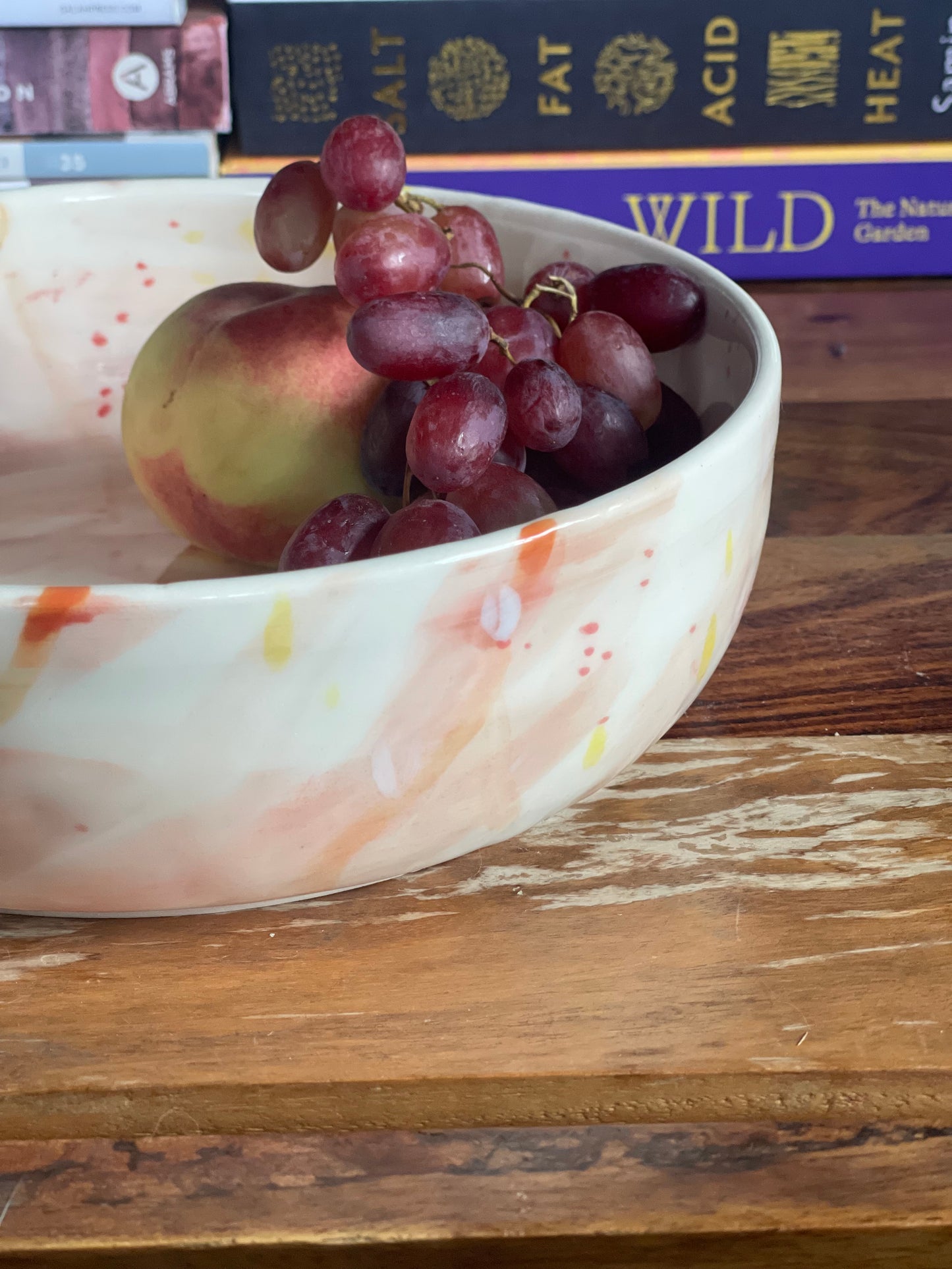 Hand painted abstract fruit bowl (small)