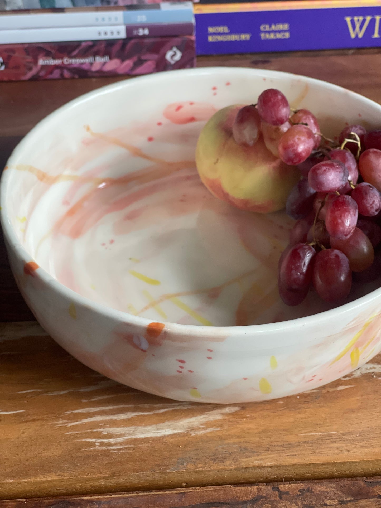 Hand painted abstract fruit bowl (small)