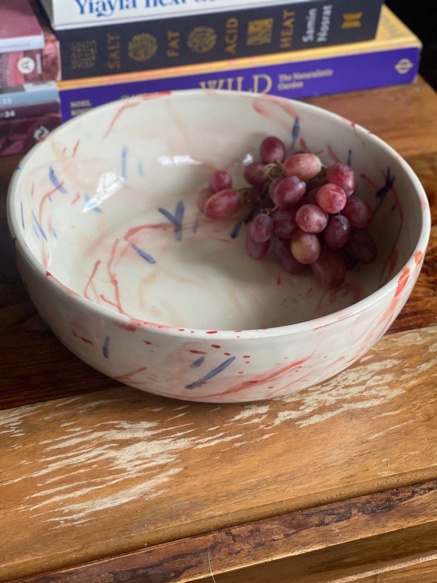 Hand painted abstract fruit bowl (medium)
