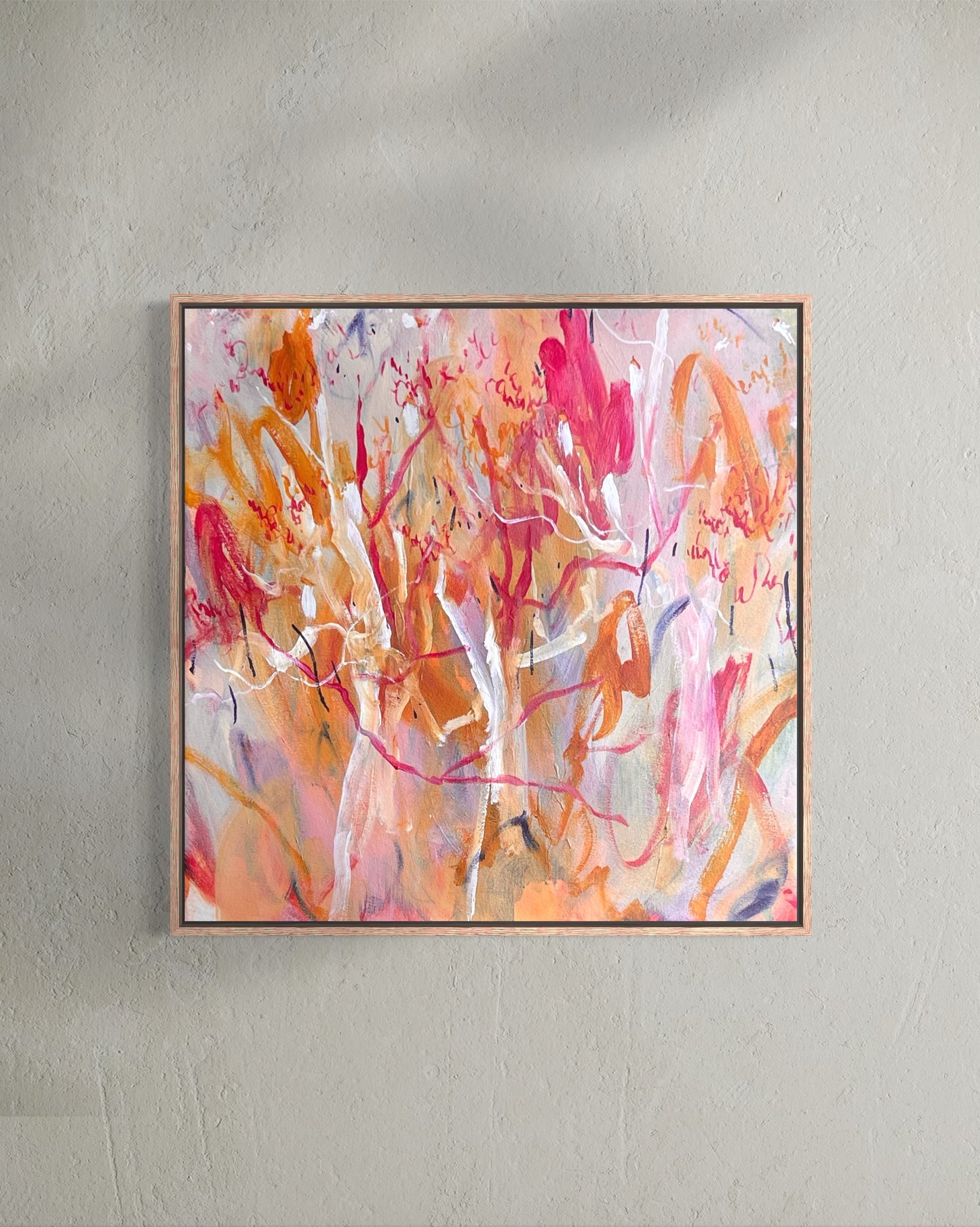 White cockatoos - acrylic artwork on canvas, 60x60cm