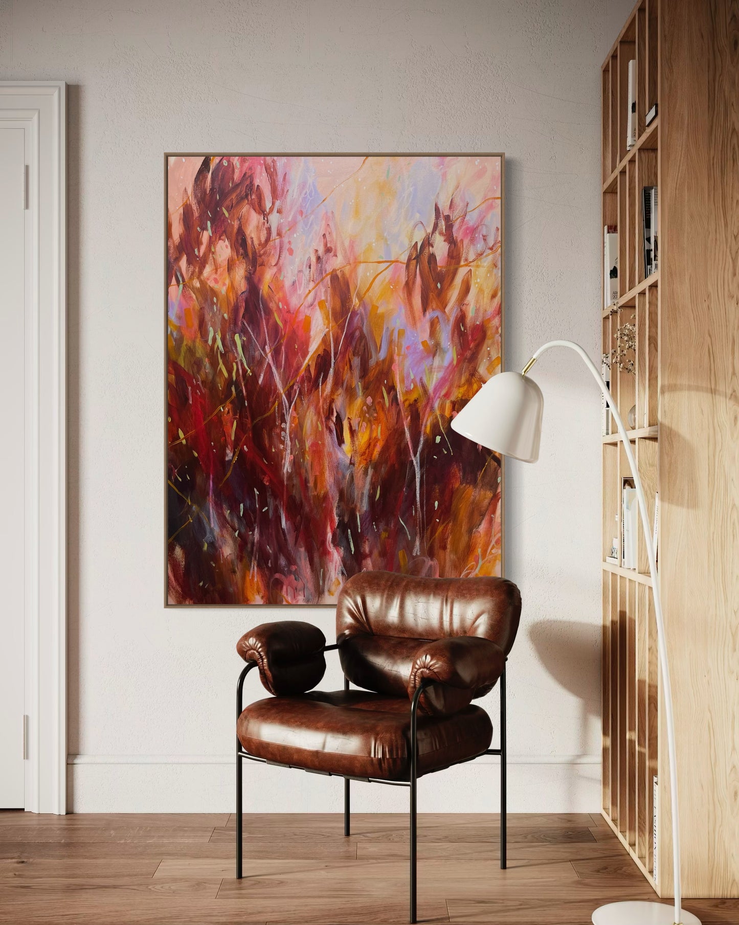 Dusk on black mountain - acrylic artwork on canvas, 90x121cm