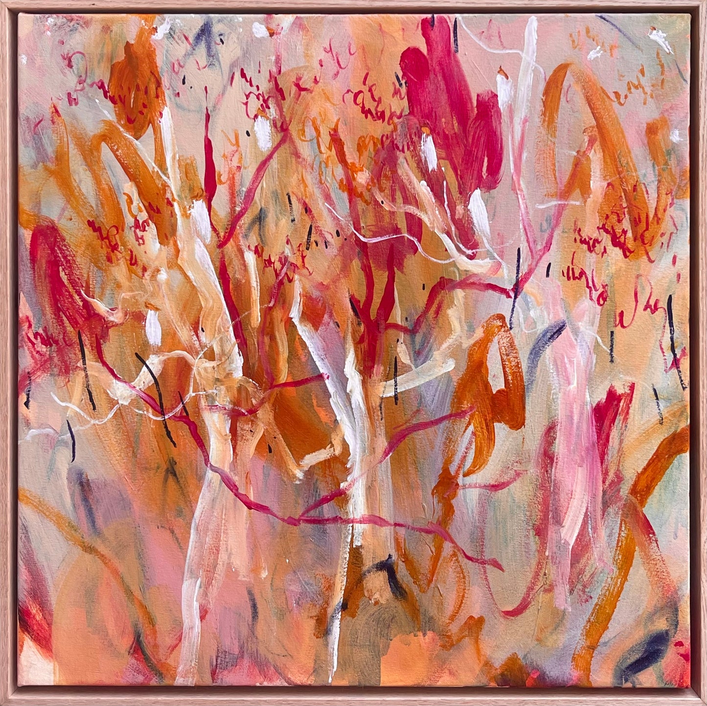 White cockatoos - acrylic artwork on canvas, 60x60cm