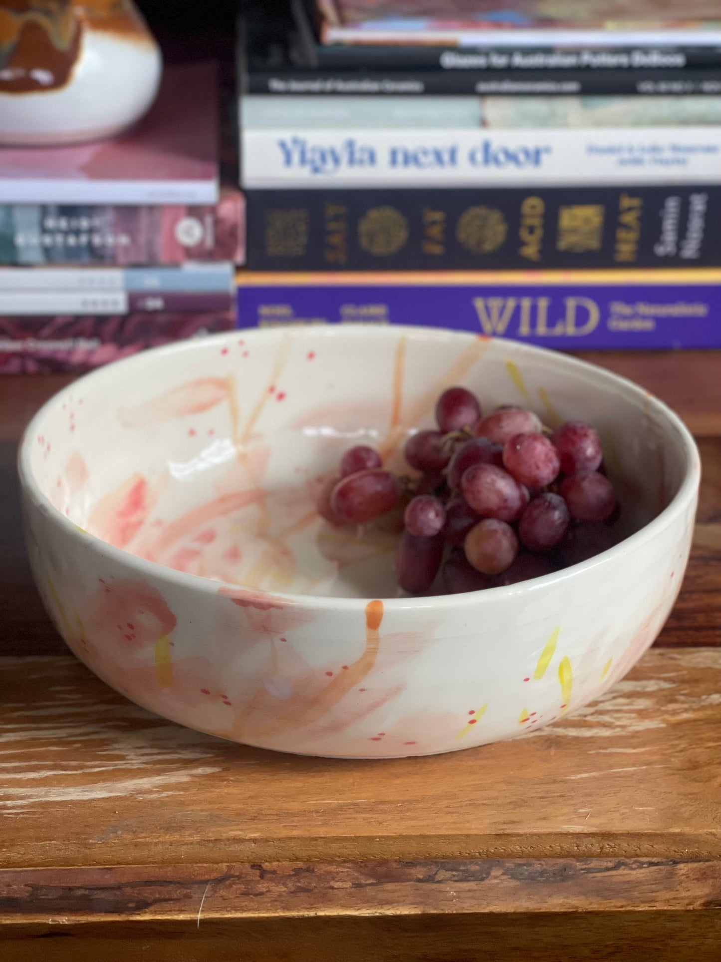 Hand painted abstract fruit bowl (small)