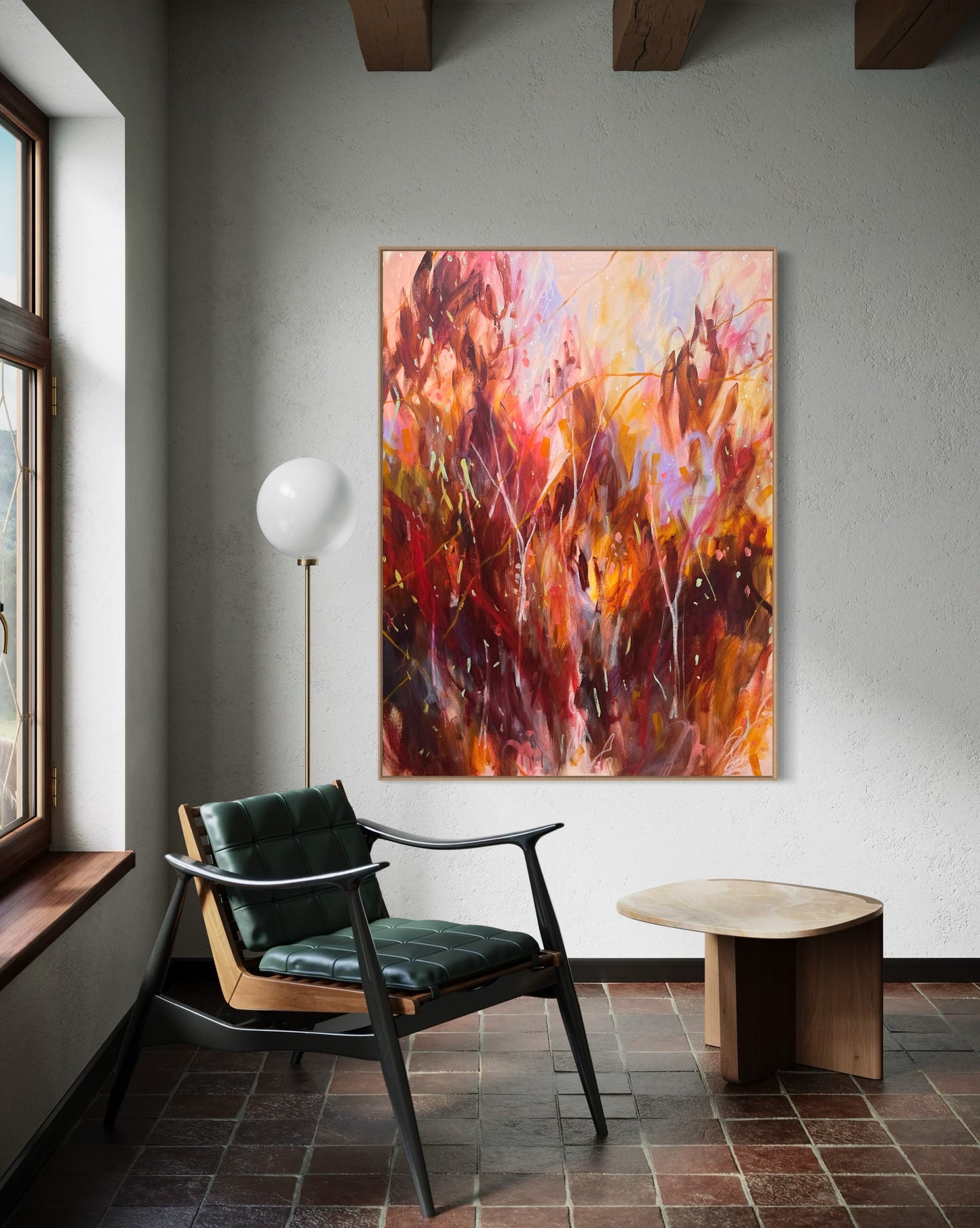 Dusk on black mountain - acrylic artwork on canvas, 90x121cm