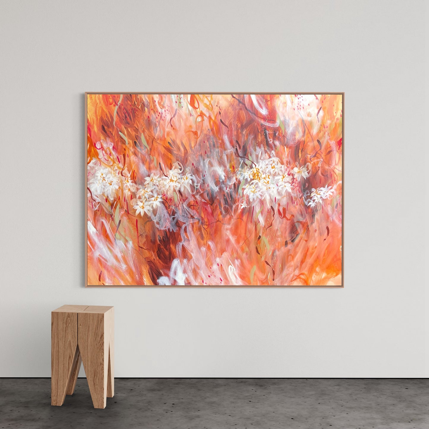 The low lying smoke - acrylic artwork on canvas, 120x100cm