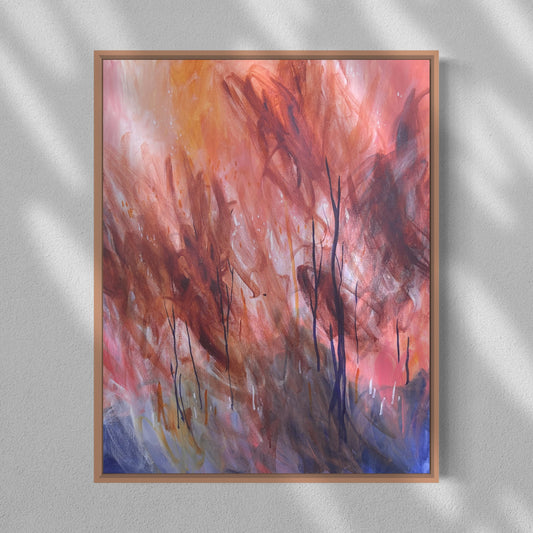 Pink sky no.02 - acrylic artwork on canvas, 60x76cm