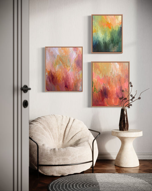 Pink trees no.02 - acrylic artwork on canvas, 50x60cm