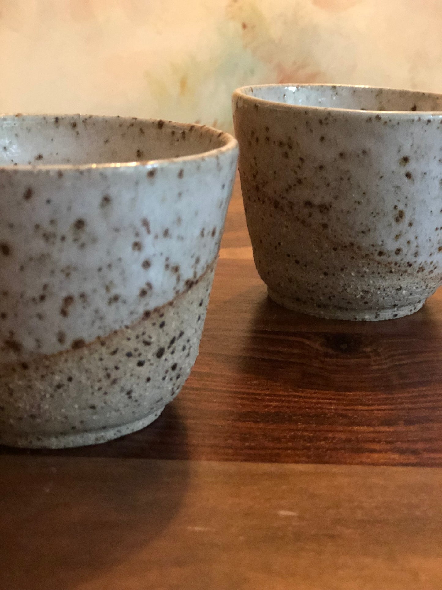 White-dipped raw iron clay cups