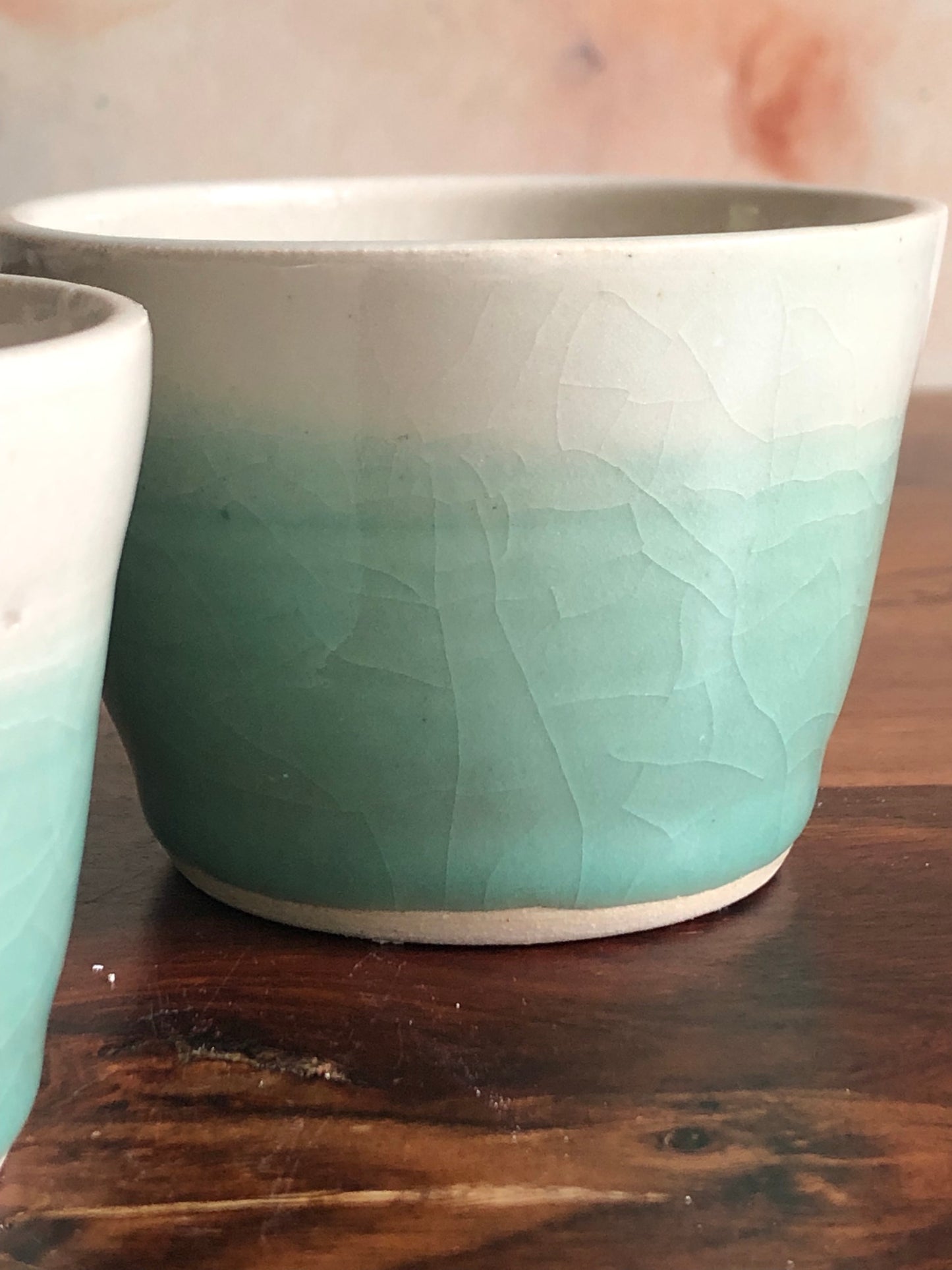 Teal-dip white horizon cups
