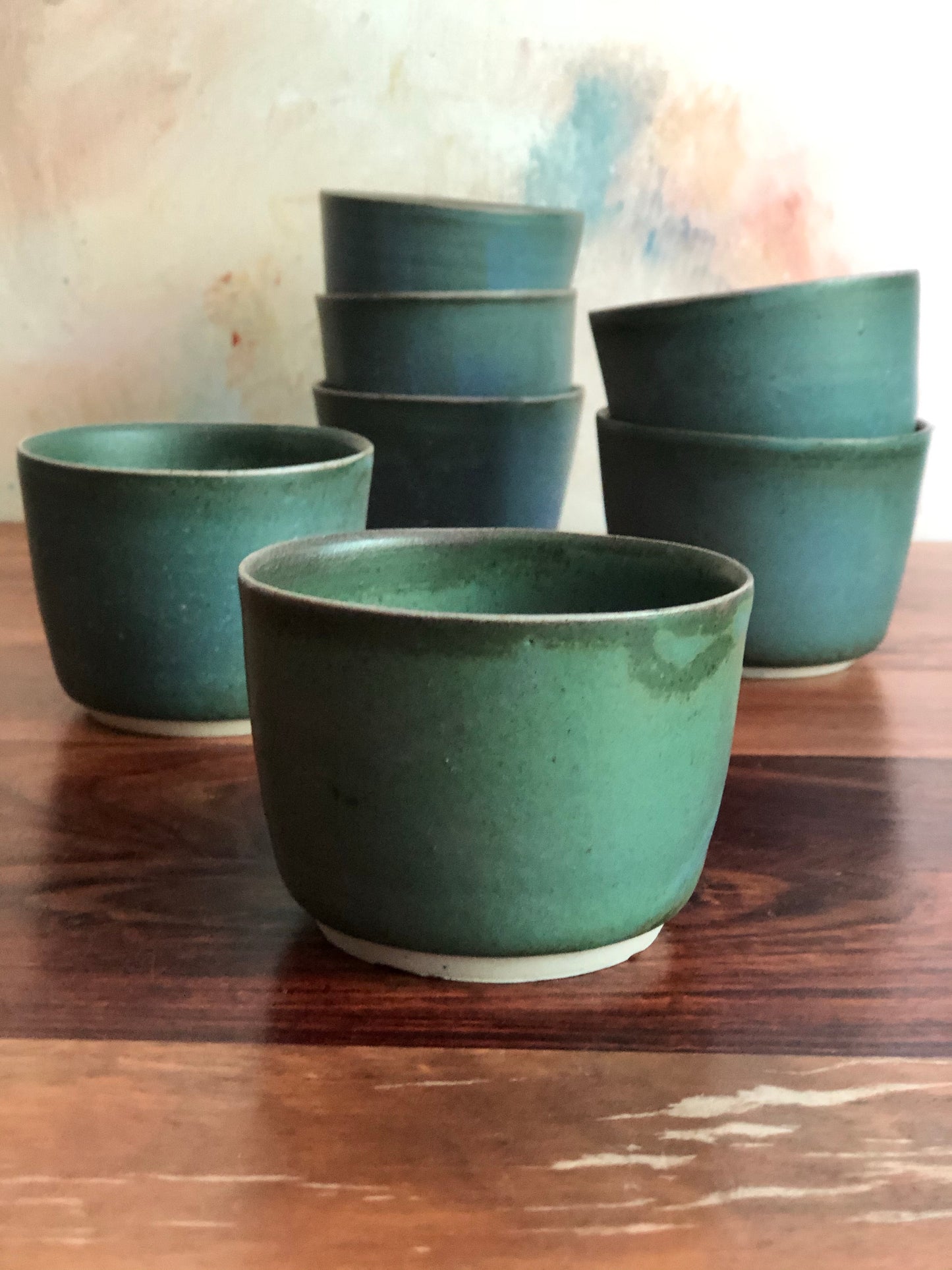 Small green tumblers