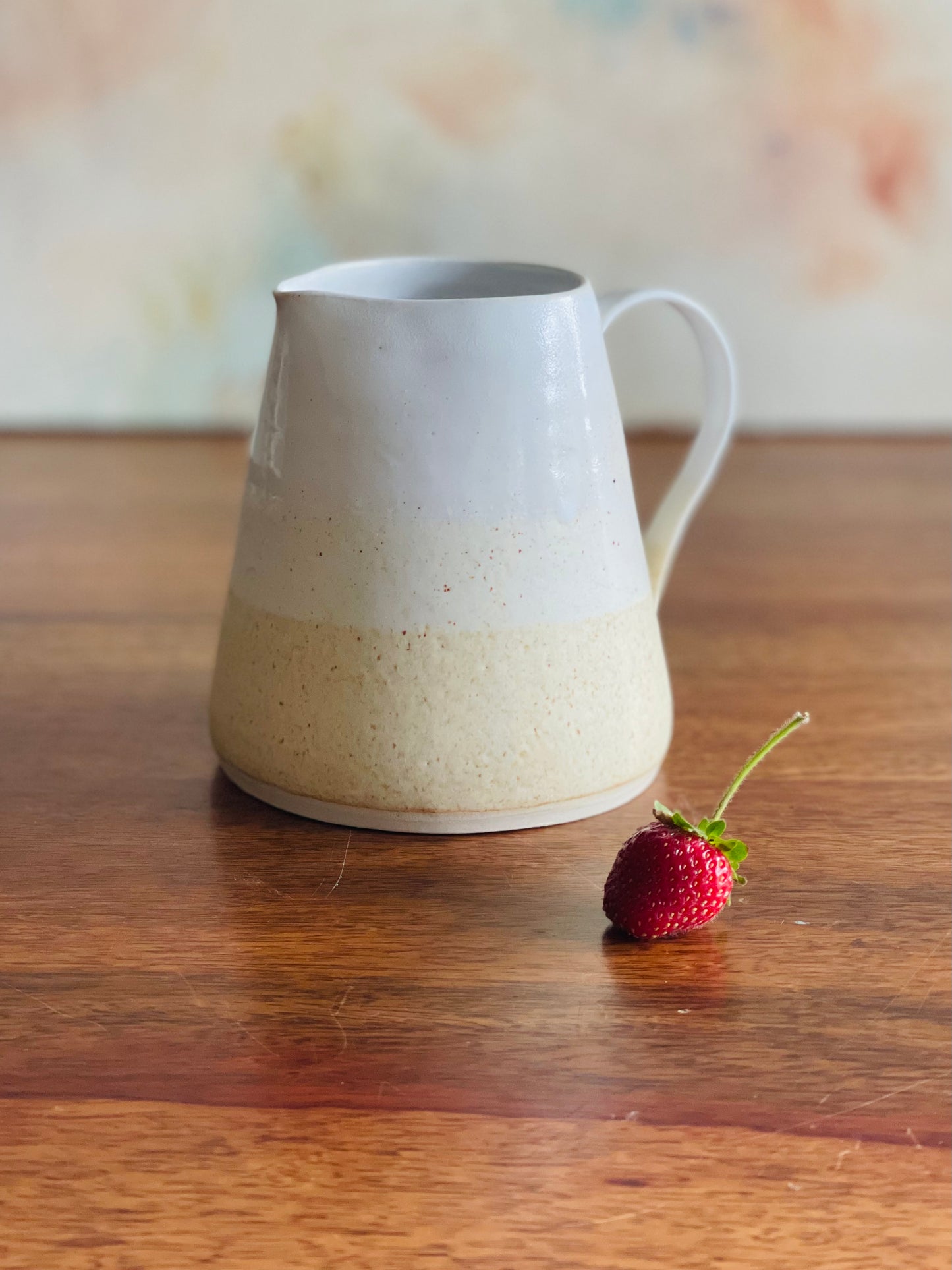 Medium cream and white pitcher jug