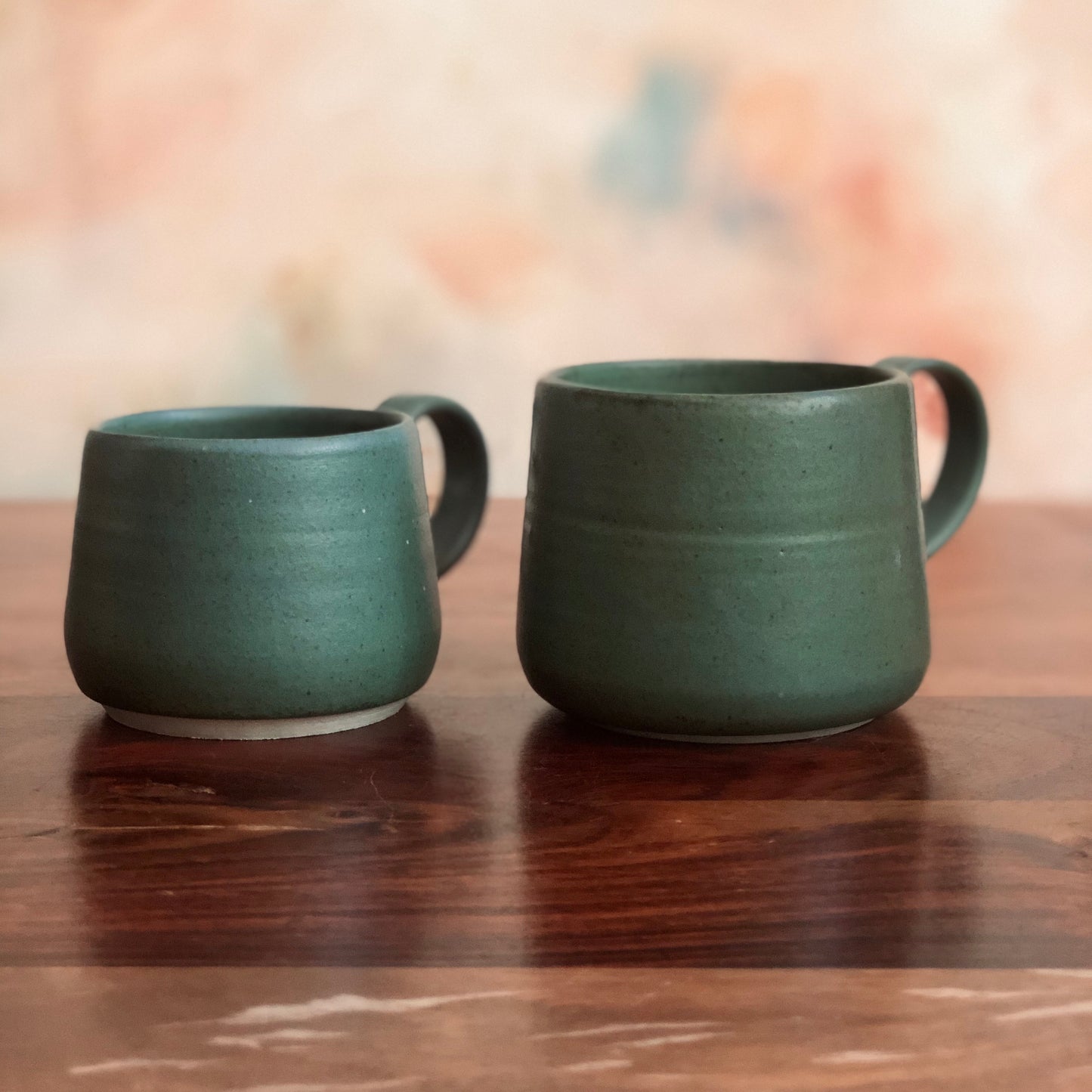 Matte teal green gumnut mug