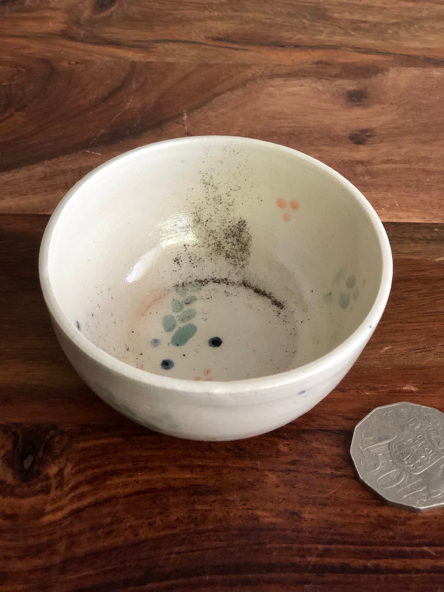 Tiny painted leaf pattern bowl