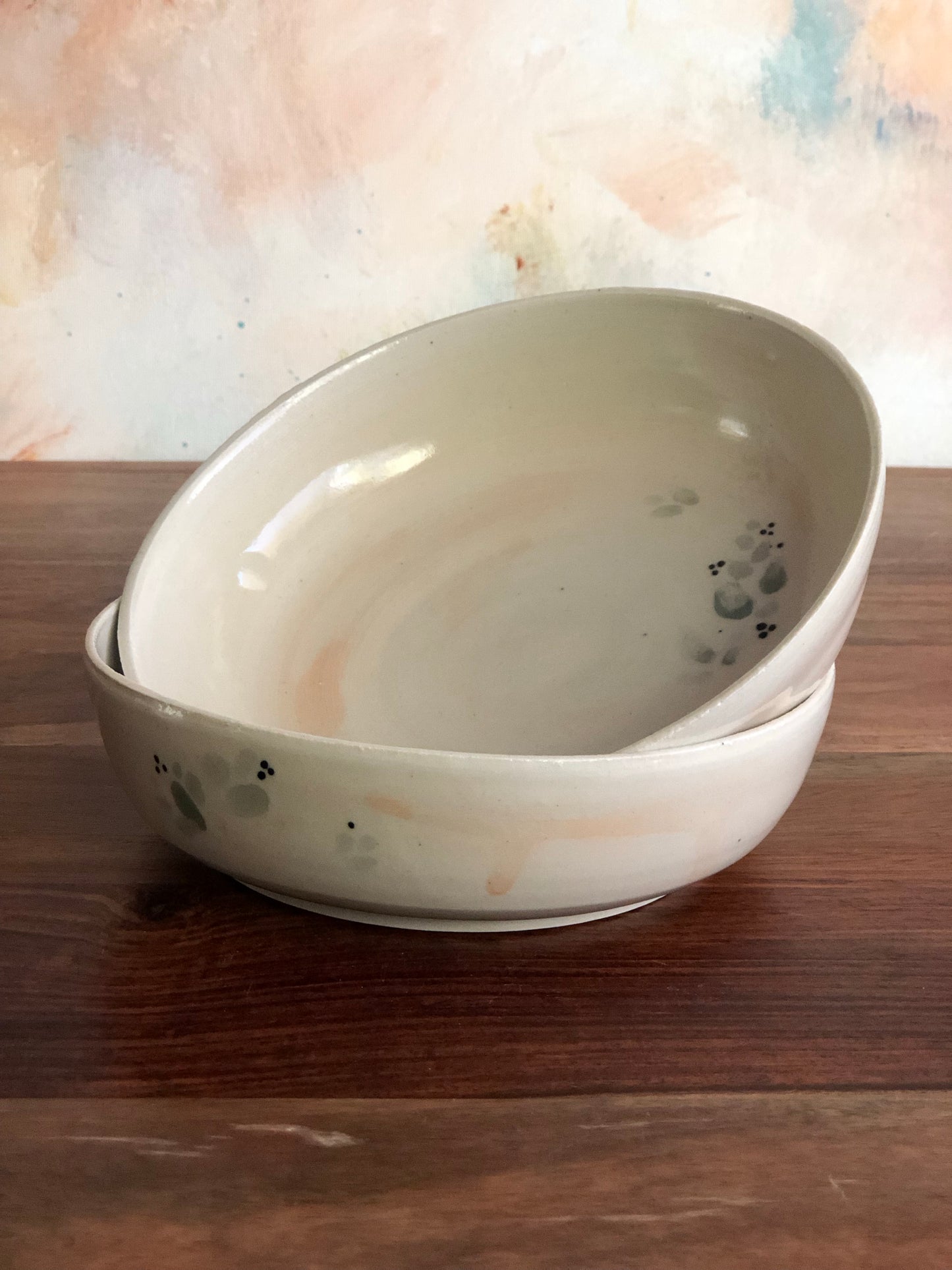 Olive leaf pasta bowls