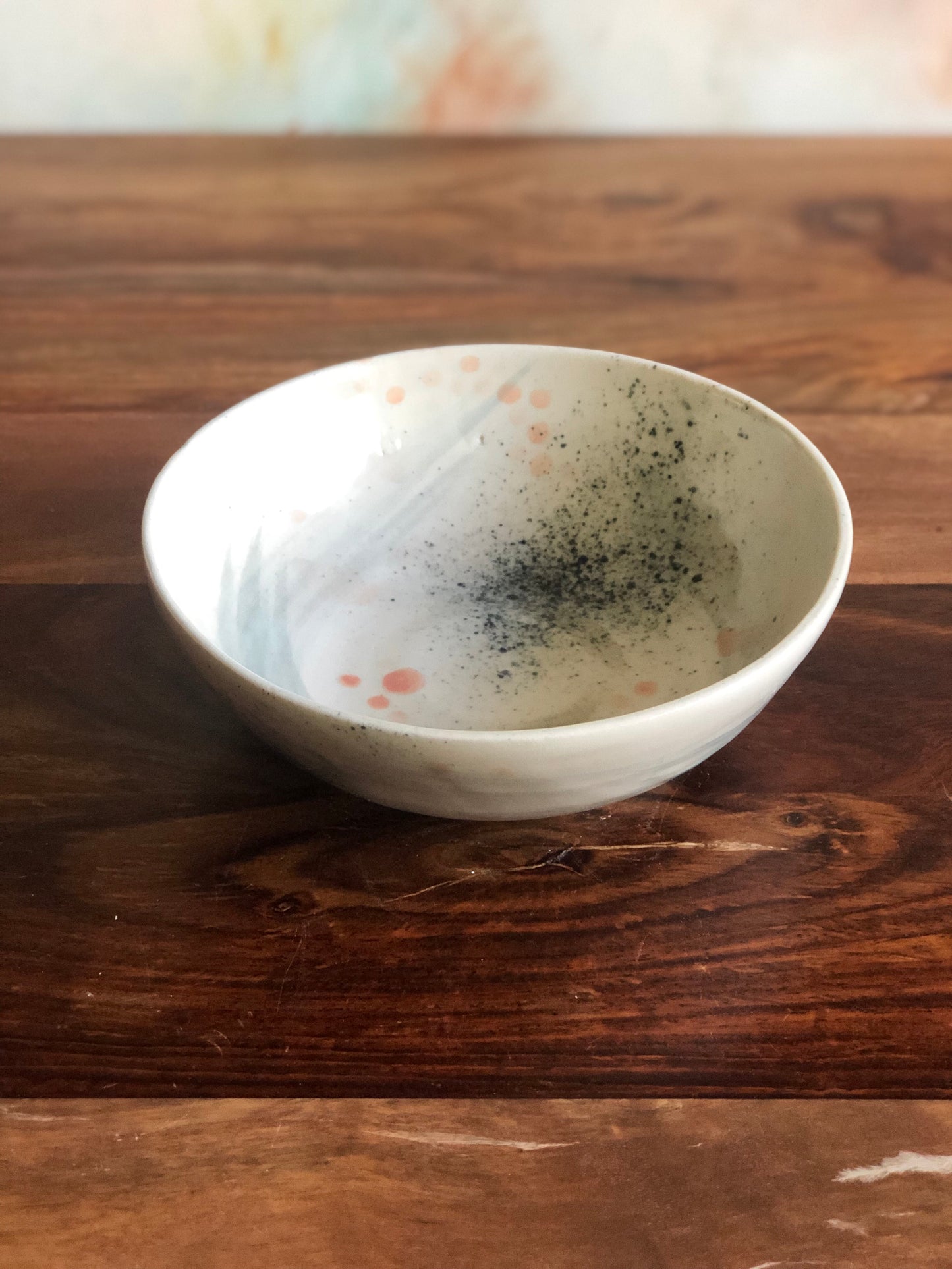 Green brushstroke shallow bowl