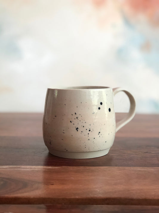 Spattered white mug