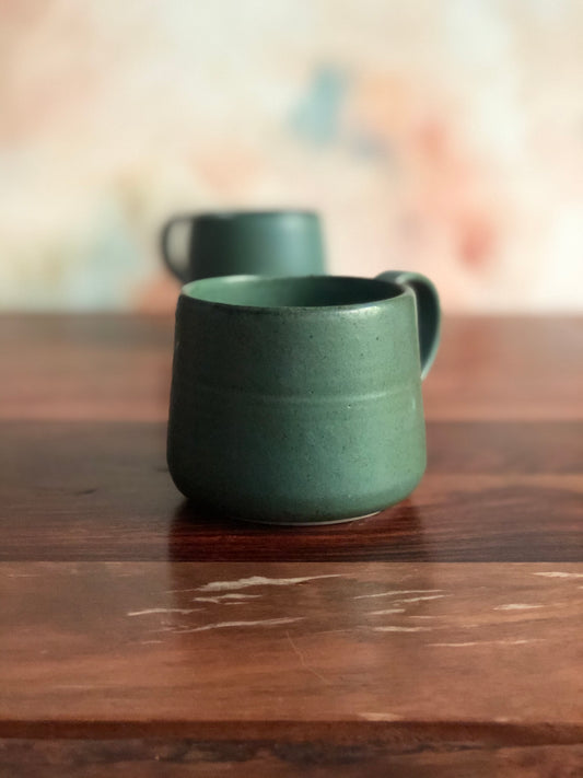 Matte teal green gumnut mug