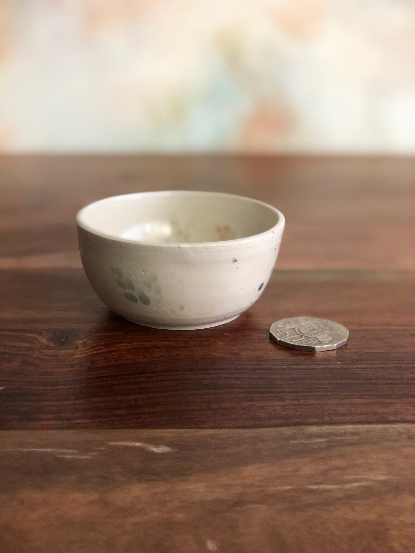 Tiny painted leaf pattern bowl