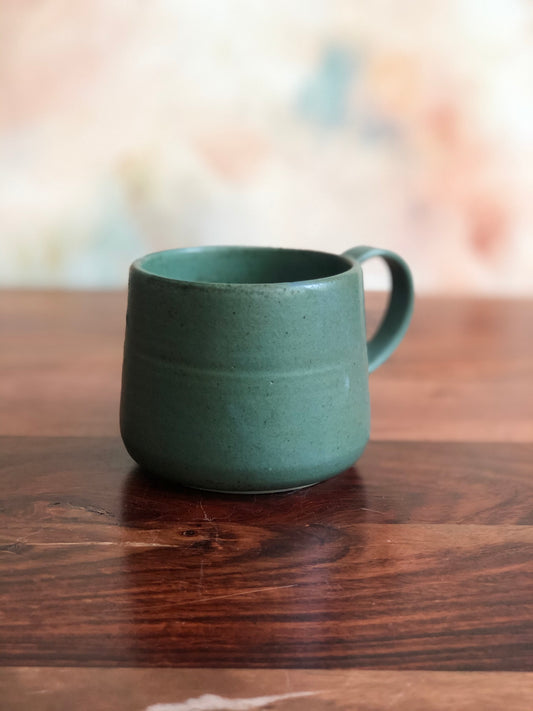 Matte teal green gumnut mug